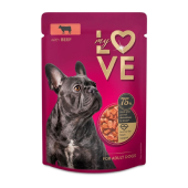 Пълноценен пауч за кучета My Love Adult dogs with beef с Говеждо месо